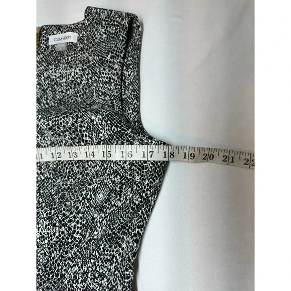 Calvin‎ Klein Size 10 Sheath Dress Black & White SlimmingCore Piece Career Event - Picture 6 of 8